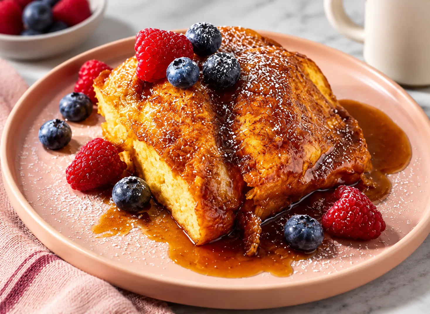 Golden French toast from the brunch menu in Edmonton, AB